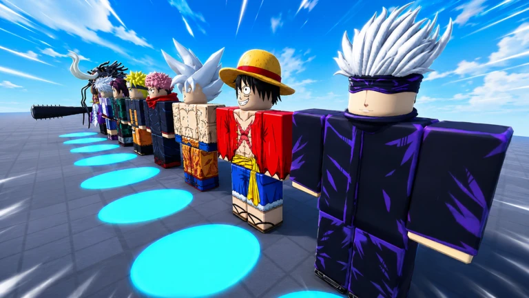 Roblox アリーナに並ぶ Anime Ability Arena のキャラクター